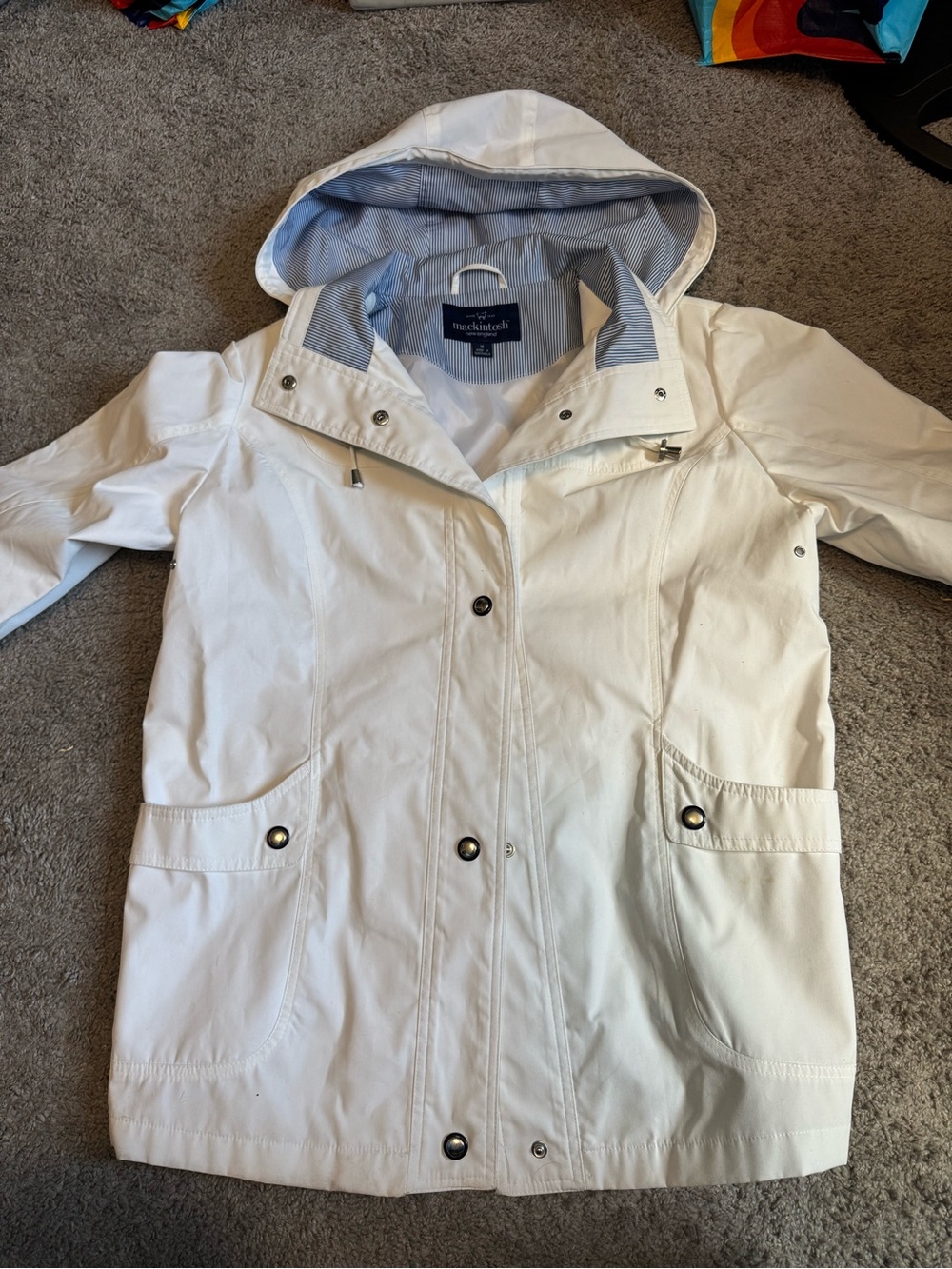 Mackintosh New England Women's White Hooded Utility Jacket